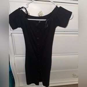 Misguided Button Up Off the Shoulder Dress